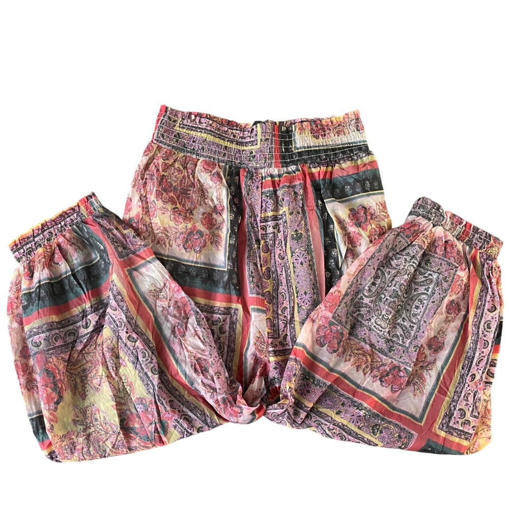 FP Movement Free People Sashay My Way Balloon Pants S Jogger Patchwork Yoga Boho - Picture 5 of 13